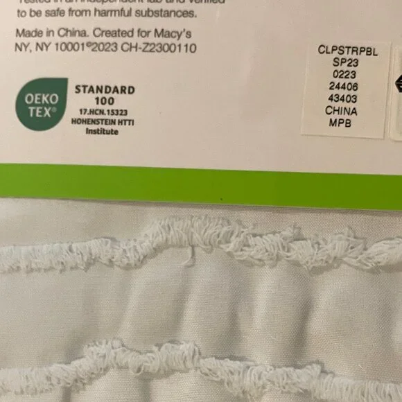 Charter Club Kids blue striped Shower Curtain W/Star shaped Hooks, 13 piece set - Picture 7 of 12